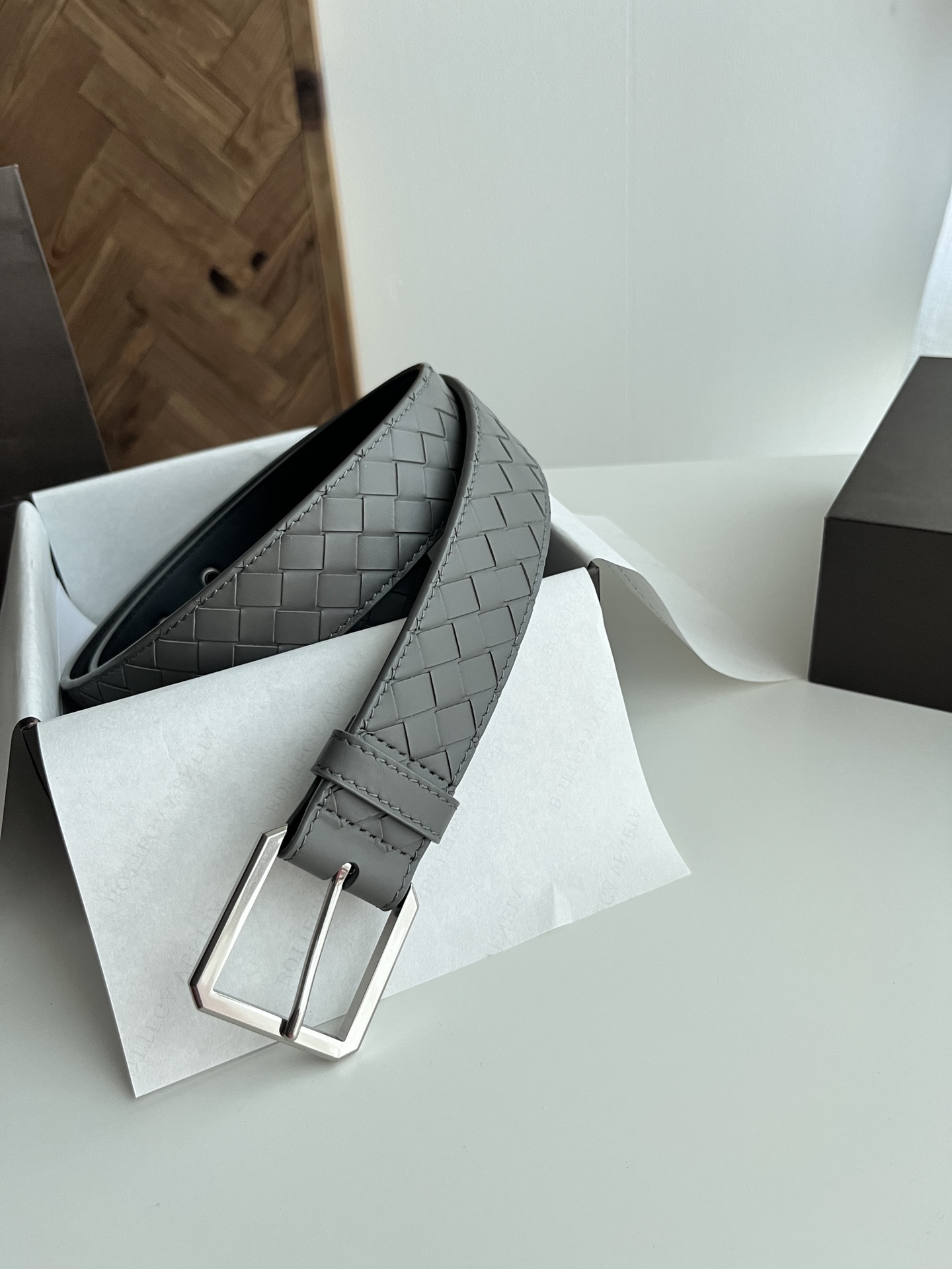 보테가 베네타 인트레치오 위빙 가죽 벨트 35mm