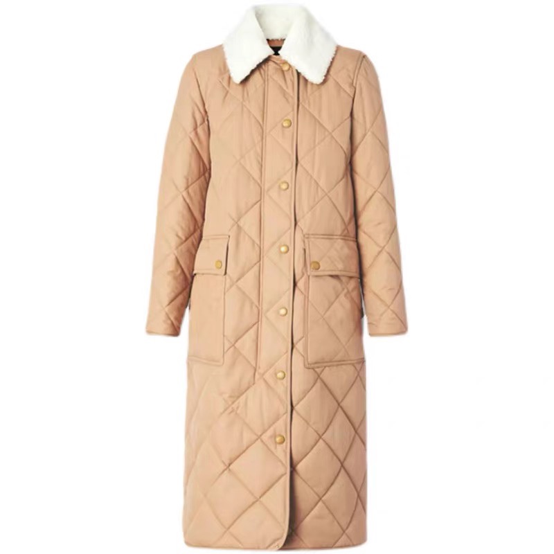 버버리 캠프타운 롱 퀼티드 개버딘 여성 코트