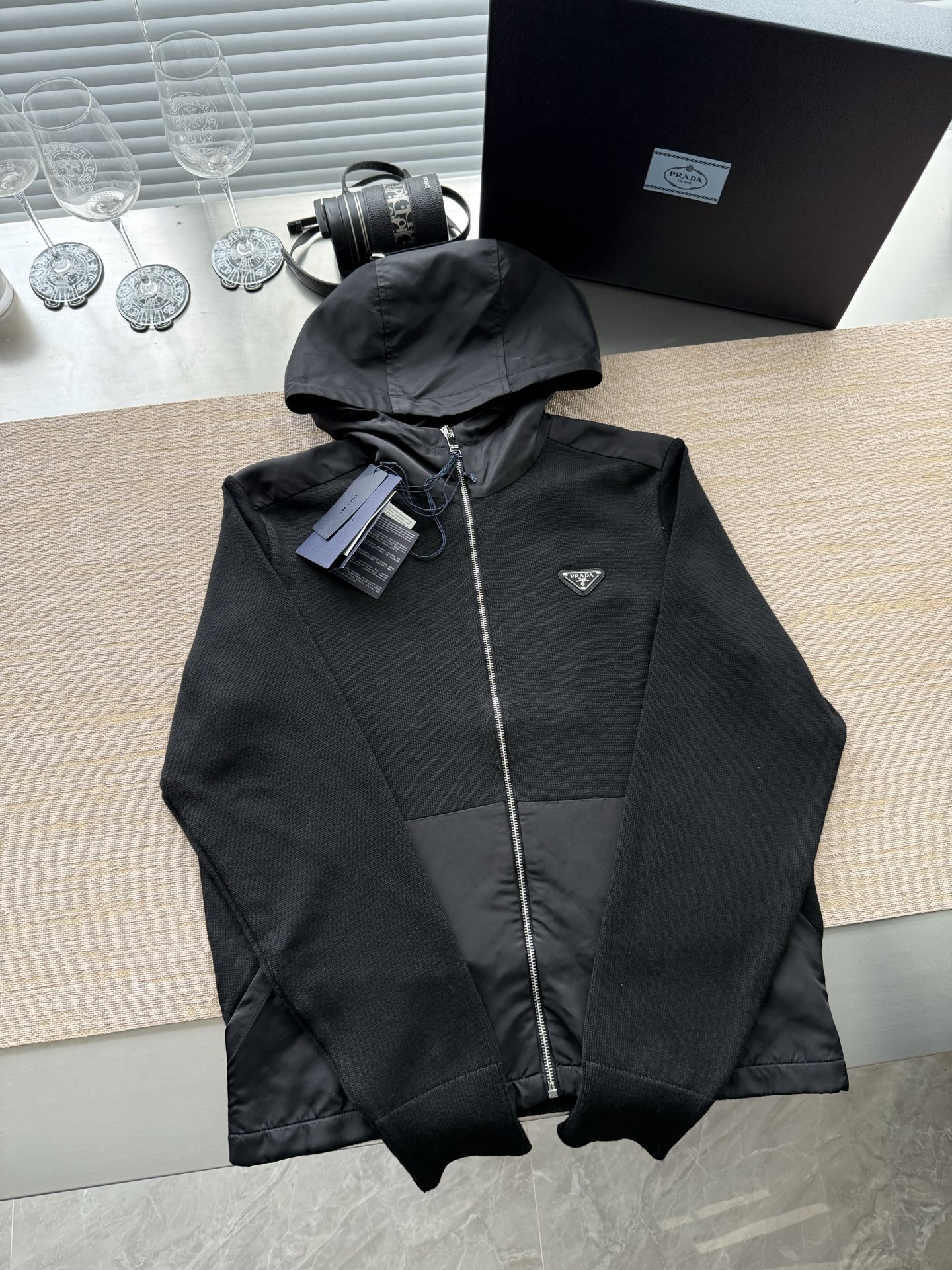 프RA다 리나일론 개버딘 니트 울 자켓