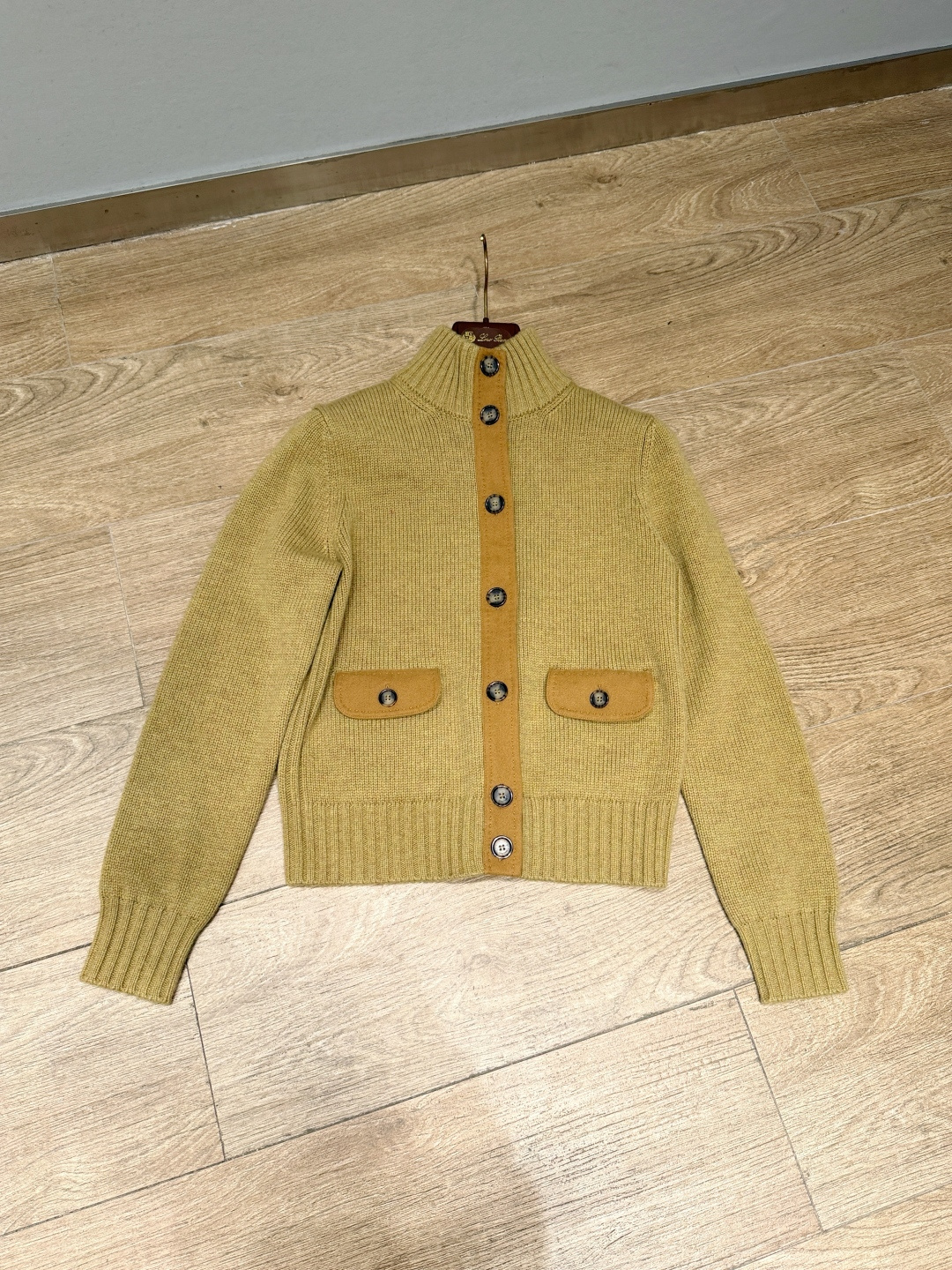 Loro Piana  파크스빌 스웨이드 트리밍 캐시미어 가디건