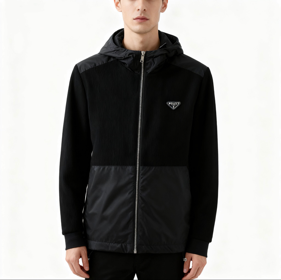 프라다 리나일론 개버딘 울 자켓