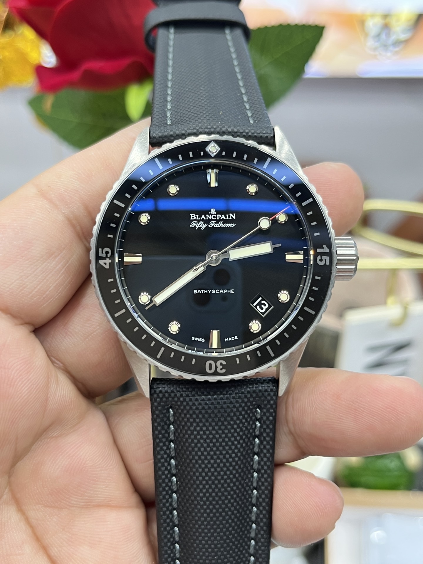 GM l cal 1315 l 43.6 mm l 블랑팡 Blanc Fifty Fathoms 5000 0130 B52A