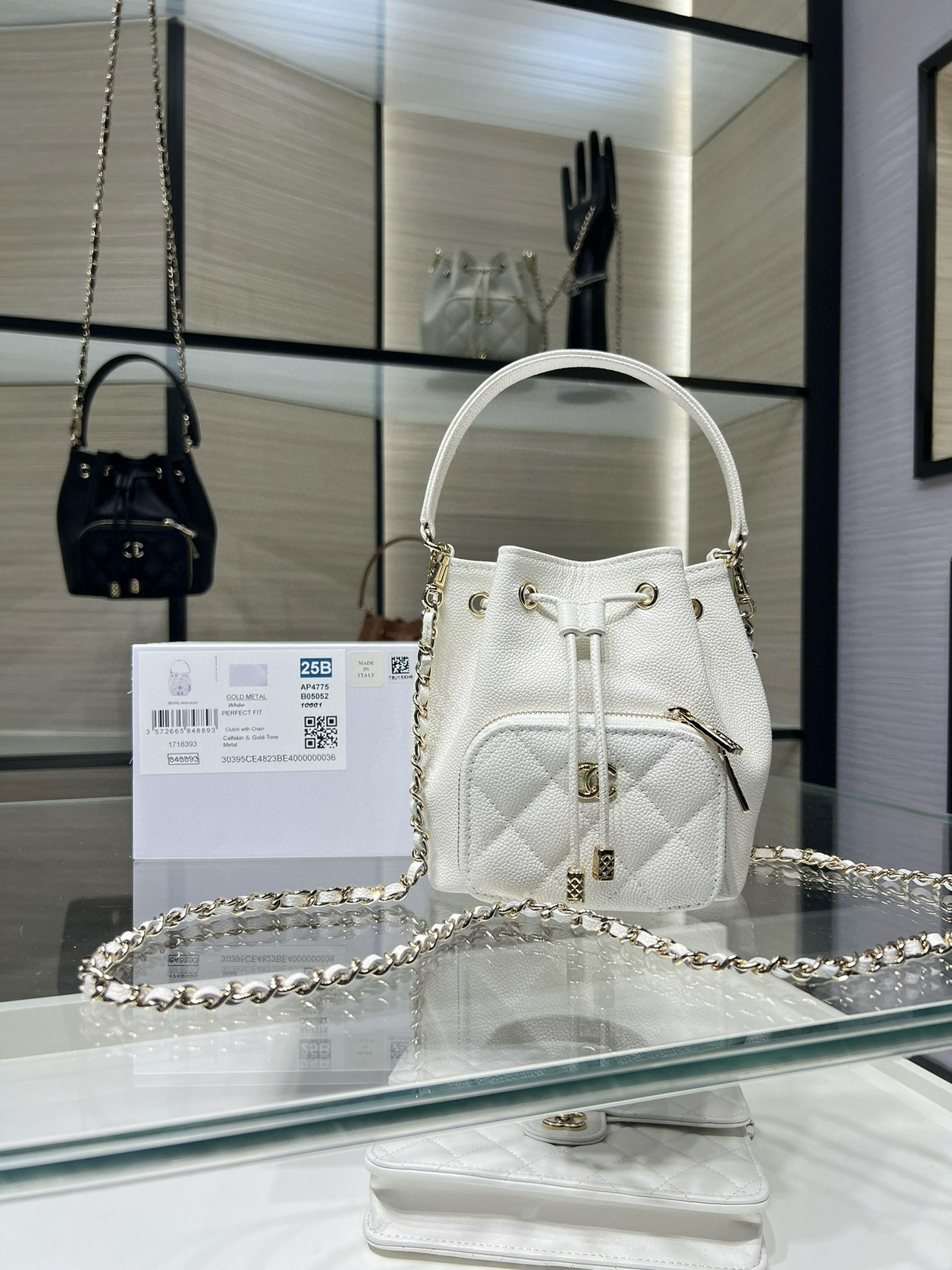 샤* 25B 포켓 버킷백 체인 미니백 AP4775 12.5×10×7cm