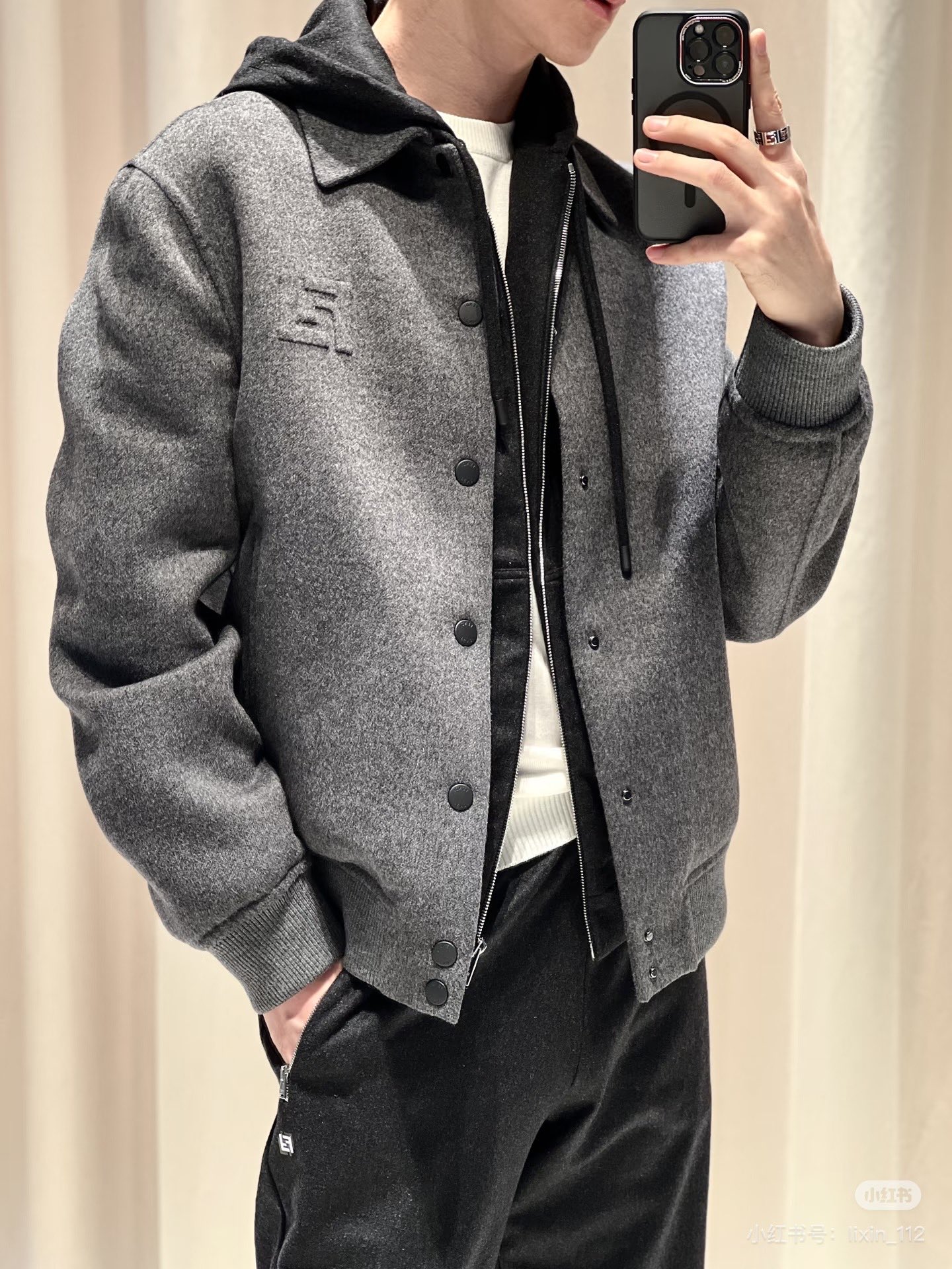 Fendi 블루종 울 그레이