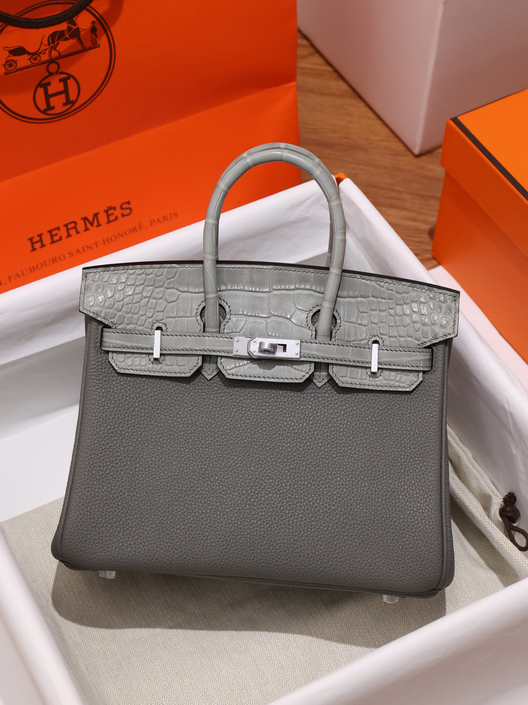 M9 Hermès Birkin 25 버킨25 토고 + 포로서스 가죽