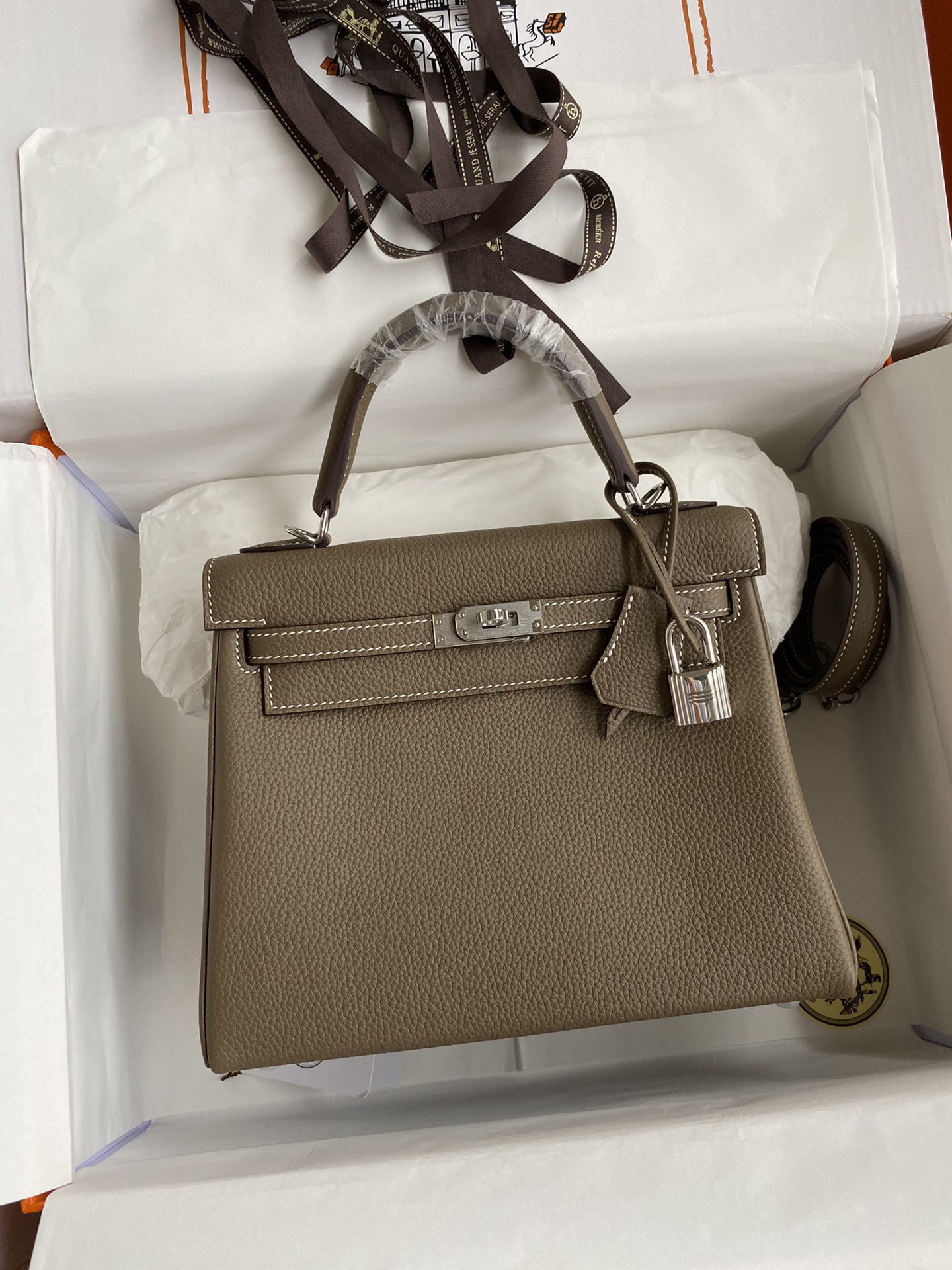 Hermès 켈리  25cm 토고 가죽