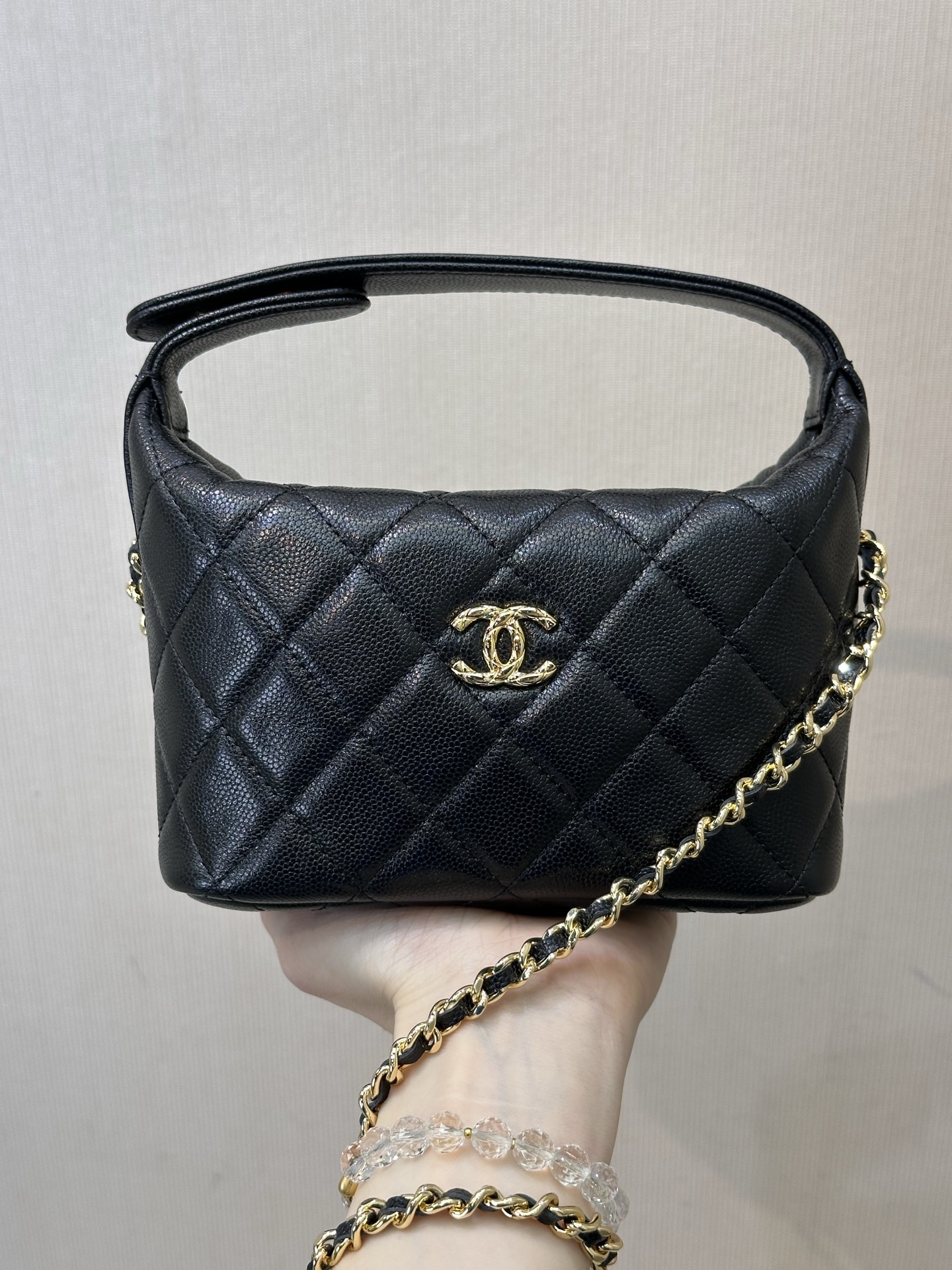 샤*  크루즈 캐비어 미니 체인 호보백 5022  21x19x6cm