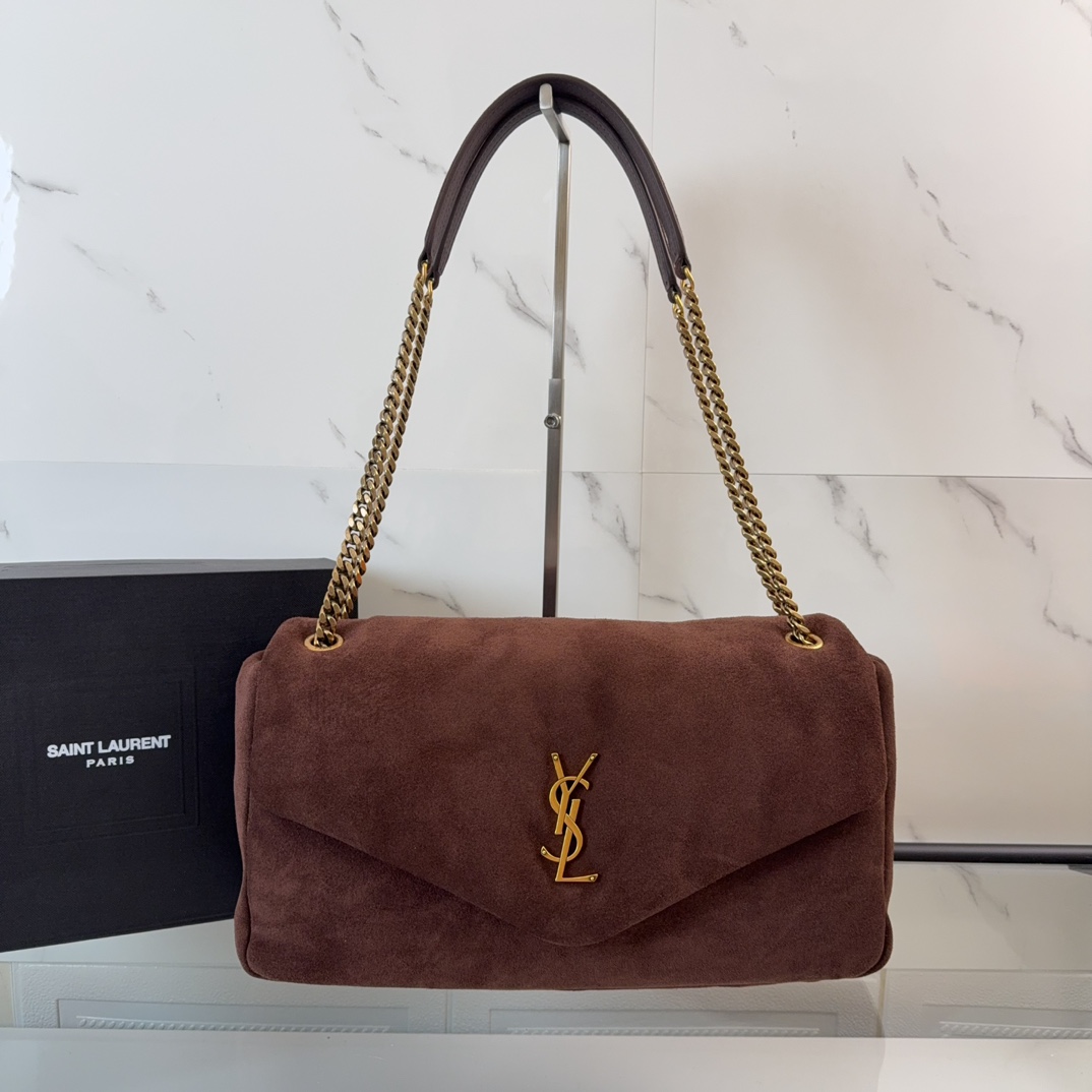 생로랑 그레인 램스킨 칼립소 숄더백777399 36x20x10cm