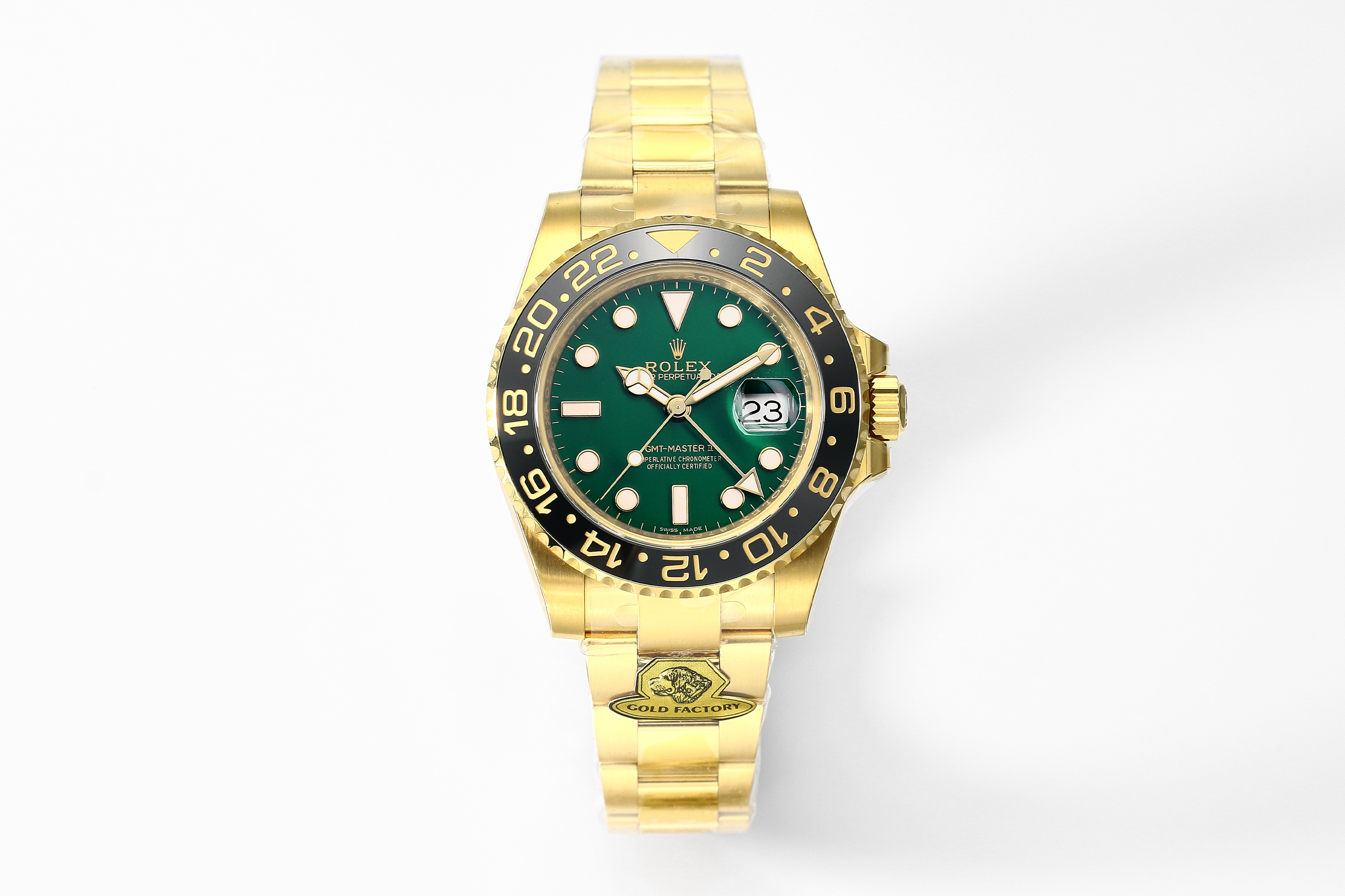 GOLD l 40mm l 3285 무브먼트｜롤렉스 GMT-마스터 II 116718LN 196g