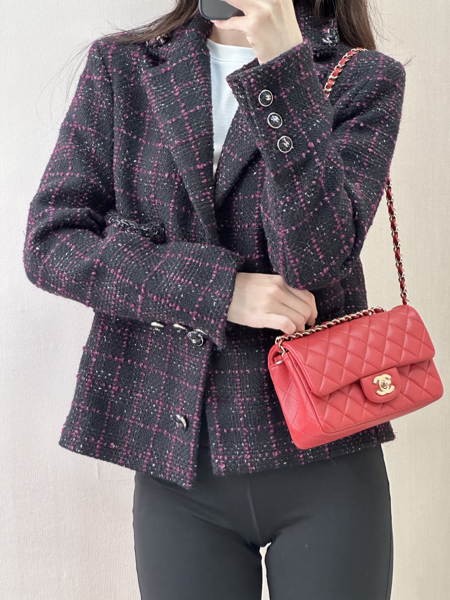 샤 ƆC ⅭＨΑＮＥⅬ ƆC 넬 클래식 캐비어 플랩백 12/20/6cm 116